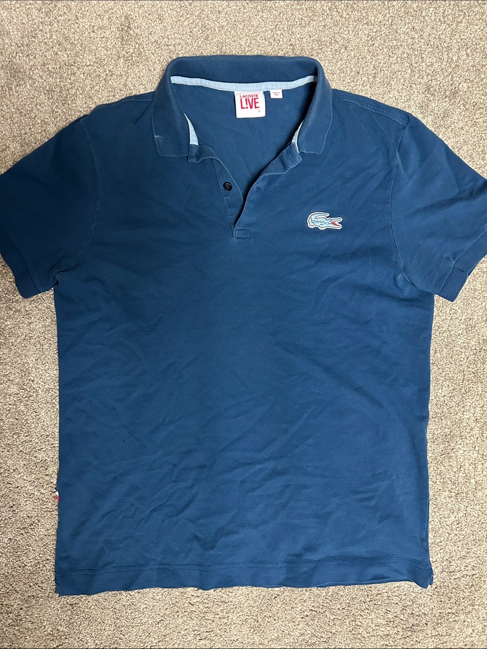 Vintage Lacoste Live Blue Croc Embroidered Polo